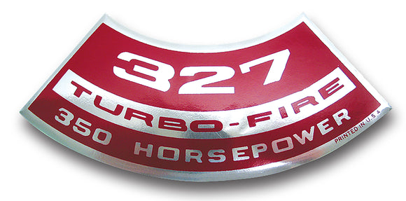 1967-1968 Chevrolet Corvette Decal. Air Cleaner 327/350