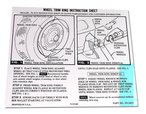 1967-1972 Chevrolet Corvette Card. Trim Ring-Glove Box