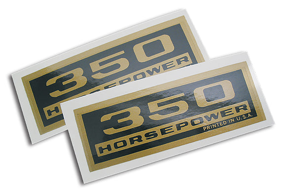 1965-1966 Chevrolet Corvette Decals. Valve Cover 350 Horsepower