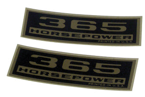 1964-1965 Chevrolet Corvette Decals. Valve Cover 365 Horsepower