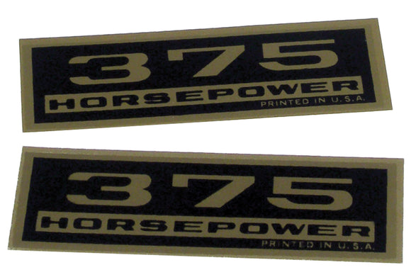 1964-1965 Chevrolet Corvette Decals. Valve Cover 375 Horsepower