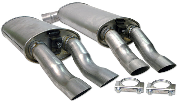 1985-1990 Chevrolet Corvette Mufflers. Aluminized W/Tips (1984 Replacement)