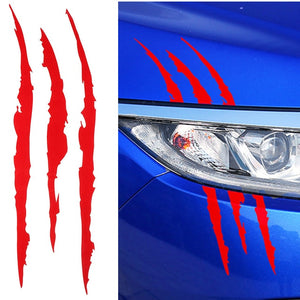 1953-2023 Universal Universal Vinyl Claw Thrash Mark Headlight Decal - Gloss Red