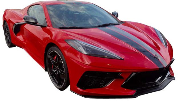 2020-2023 Chevrolet Corvette Front to Back Dual Stripes - Matte Red