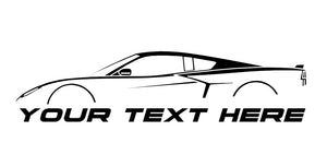 2020-2023 Chevrolet Corvette Custom Text Decal W/ V1 Silhouette - Gloss Black 6x1