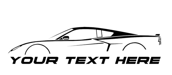 2020-2023 Chevrolet Corvette Custom Text Decal W/ V1 Silhouette - Gloss Black 6x1