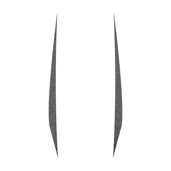 2020-2023 Chevrolet Corvette Hood Stripes Decal - Pair Gloss Pearl Black No Cutout - Solid Stripes