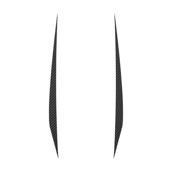 2020-2023 Chevrolet Corvette Hood Stripes Decal - Pair Black Carbon Fiber No Cutout - Solid Stripes