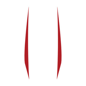 2020-2023 Chevrolet Corvette Hood Stripes Decal - Pair Matte Red No Cutout - Solid Stripes