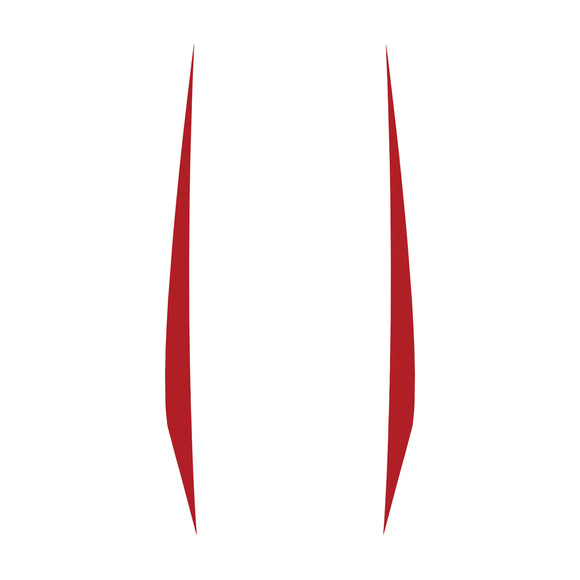 2020-2023 Chevrolet Corvette Hood Stripes Decal - Pair Matte Red No Cutout - Solid Stripes