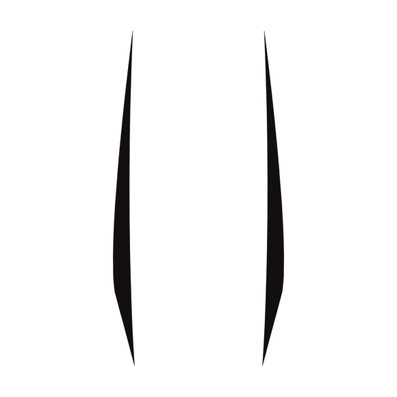 2020-2023 Chevrolet Corvette Hood Stripes Decal - Pair Matte Black No Cutout - Solid Stripes