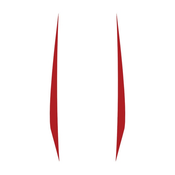 2020-2023 Chevrolet Corvette Hood Stripes Decal - Pair Gloss Red No Cutout - Solid Stripes