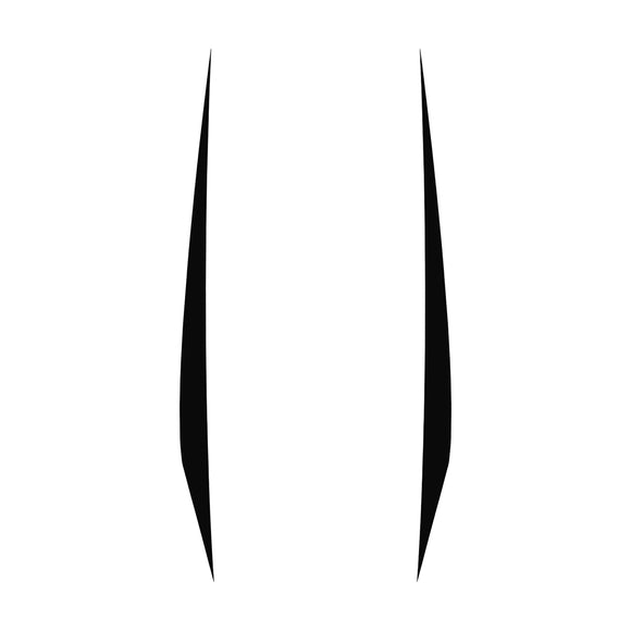 2020-2023 Chevrolet Corvette Hood Stripes Decal - Pair Gloss Black No Cutout - Solid Stripes