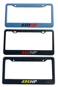 1953-2023 Chevrolet Corvette Black Custom HP Plate Frame - # Gloss Red HP Matte Gray