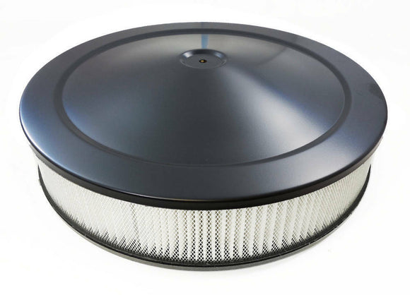 1968-1982 Chevrolet Corvette Air Cleaner W/Filter - Round Black - 14inx3in - 4-Barrel Carbs - Drop Base