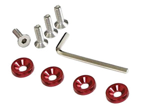 1953-2023 Chevrolet Corvette 10mm Aluminum Washer & Bolt Kit - Engine Dress Up/Trim Guard - Red