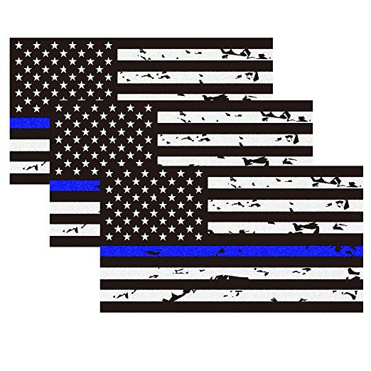 1953-2023 Chevrolet Corvette Back Our Heroes Tattered Decal - Police Officers - Thin Blue Line