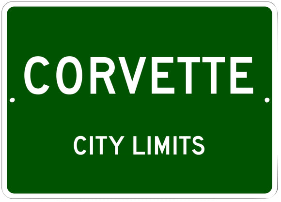 1953-2023 Chevrolet Corvette Corvette City Limits Sign - 10x14in