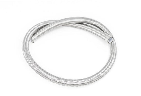 1953-2023 Chevrolet Corvette 10AN SS Double Braided PTFE Fuel Hose - Silver Finish - 3 Feet