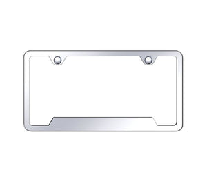 1953-2023 Chevrolet Corvette 2 Hole Cutout License Plate Frame W/Wide Bottom - Chrome