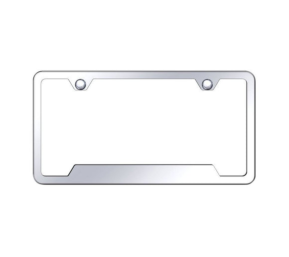 1953-2023 Chevrolet Corvette 2 Hole Cutout License Plate Frame W/Wide Bottom - Chrome