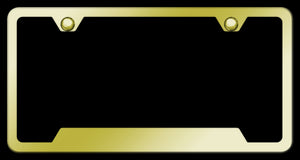 1953-2023 Chevrolet Corvette 2 Hole Cutout License Plate Frame W/Wide Bottom - Gold