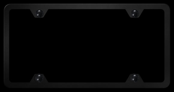 1953-2023 Chevrolet Corvette 4 Hole Slimline Stainless Steel License Plate Frame - Black Powdercoated