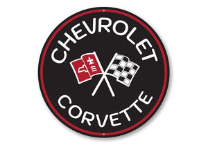 1953-2023 Chevrolet Corvette Chevrolet Corvette Car Sign - 12in Circle