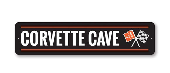 1953-2023 Chevrolet Corvette Corvette Cave Sign - 4x18in