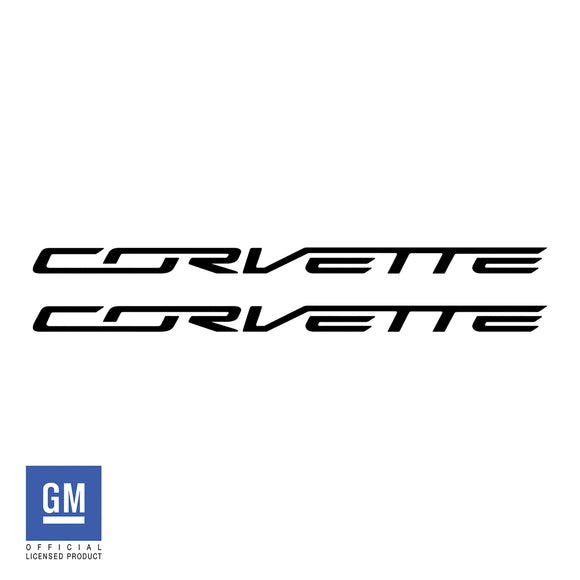 2014-2019 Chevrolet Corvette Side Skirt Vinyl Decals - Corvette Script - Gloss Black