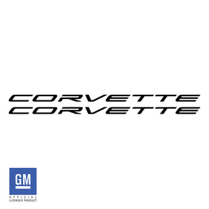 2020-2023 Chevrolet Corvette Side Skirt Vinyl Decals - Corvette Script - Gloss Black