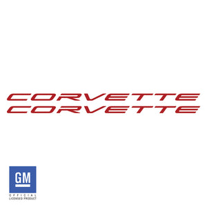 2020-2023 Chevrolet Corvette Side Skirt Vinyl Decals - Corvette Script - Gloss Red