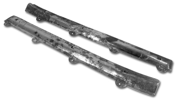 1956-1957 Chevrolet Corvette Upper Door Panel Rails - Bare Metal