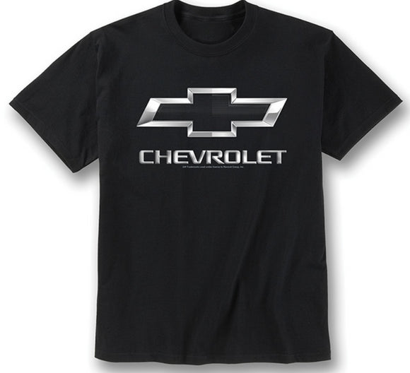 1953-2023 Chevrolet Corvette Bowtie & Script Metal Badge T-Shirt - Large