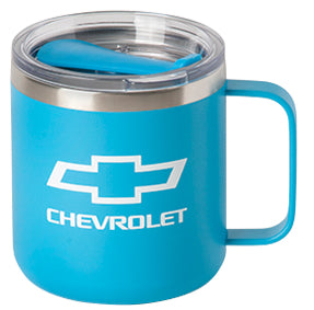 1953-2023 Chevrolet Corvette Bowtie & Script Stainless Steel 12oz Camper Thermal Mug - Blue