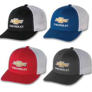 1953-2023 Chevrolet Corvette Gold Bowtie Retro Trucker Cap - Black