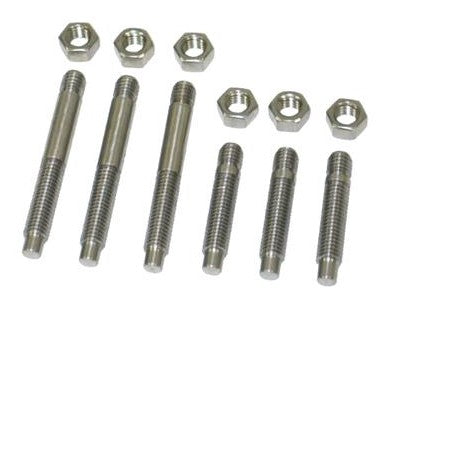 1957-1978 Chevrolet Corvette Exhaust Manifold Studs. W/Nuts - Stainless Steel 12pc