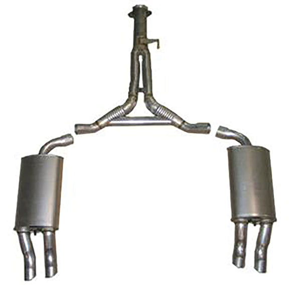 1986-1990 Chevrolet Corvette Exhaust System - Cat Back W/Rear Y-Pipe W/Crossover & Reproduction Mufflers