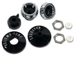 1958-1958 Chevrolet Corvette Radio Knob & Backplate Set.