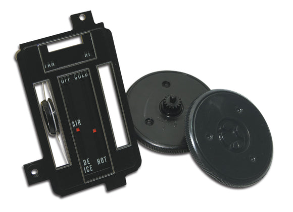 1968-1968 Chevrolet Corvette Heater/Air Conditioning Control Faceplate Kit. W/O Air Conditioning