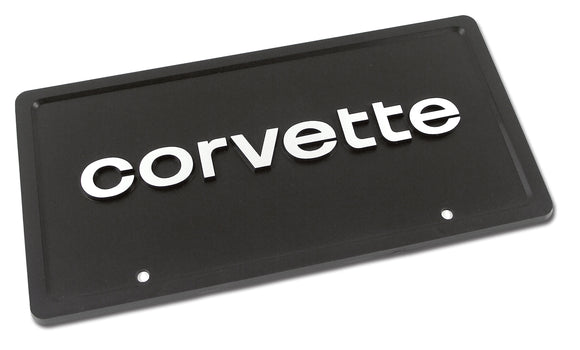 1980-1982 Chevrolet Corvette License Plate. Corvette - Black W/Silver Letters