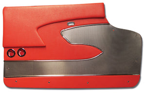 1958-1958 Chevrolet Corvette Door Panels. Red Deluxe Metal Support