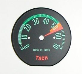 1960-1961 Chevrolet Corvette Tachometer Face Low RPM