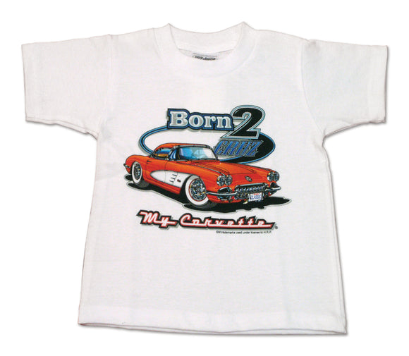 1953-1962 Chevrolet Corvette T-Shirt Born 2 Cruz - 2T