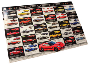 1953-2020 Chevrolet Corvette Evolution Poster - Shows C1-C7