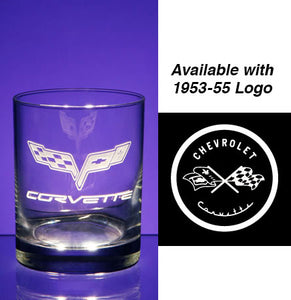 1953-1962 Chevrolet Corvette Glass Set - 14oz Short W/C1 Logo 4pc Set