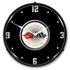 1953-1962 Chevrolet Corvette LED Clock. C1 Black Tie