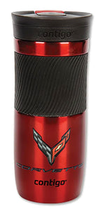 2020-2021 Chevrolet Corvette Contigo Travel Tumbler Insulated W/Threaded Lid And Silicone Grip, Red