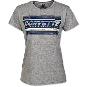 1953-2022 Chevrolet Corvette Ladies Corvette America'S Sportscar T-Shirt - Gray - Small