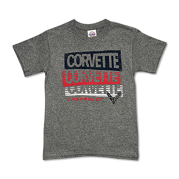 1953-2022 Chevrolet Corvette Youth Corvette T-Shirt - Gray - Extra Small